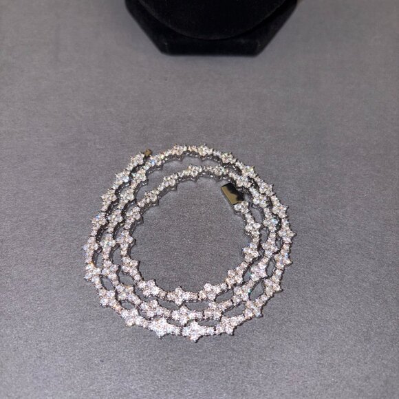 Iced Cross Tennis Chain 4mm - Silver - Picture 2 of 2